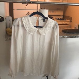 White blouse with Peter Pan collar